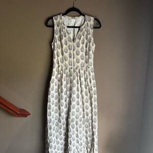 White Sleeveless V-Neck Maxi Sundress